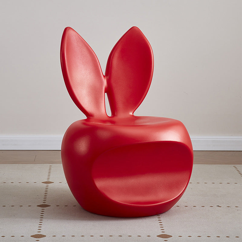 Lumendat Contemporary Creative Round PE Rabbit-Shaped Kids Backrest Stool For Living Room Lumendat