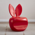 Lumendat Contemporary Creative Round PE Rabbit-Shaped Kids Backrest Stool For Living Room Lumendat