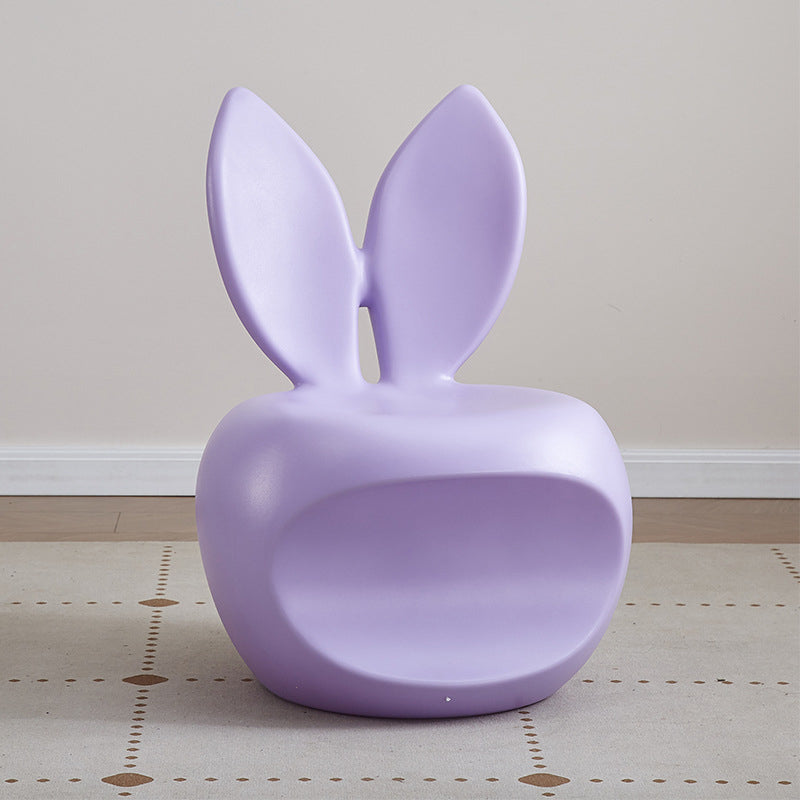 Lumendat Contemporary Creative Round PE Rabbit-Shaped Kids Backrest Stool For Living Room Lumendat