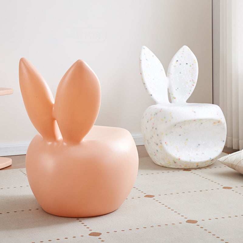 Lumendat Contemporary Creative Round PE Rabbit-Shaped Kids Backrest Stool For Living Room Lumendat