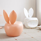 Lumendat Contemporary Creative Round PE Rabbit-Shaped Kids Backrest Stool For Living Room Lumendat