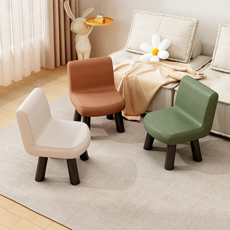 Lumendat Contemporary Scandinavian Square High-Quality Faux Leather Pine Wood Backrest Kids Low Stool For Living Room Lumendat