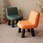 Lumendat Contemporary Scandinavian Square High-Quality Faux Leather Pine Wood Backrest Kids Low Stool For Living Room Lumendat