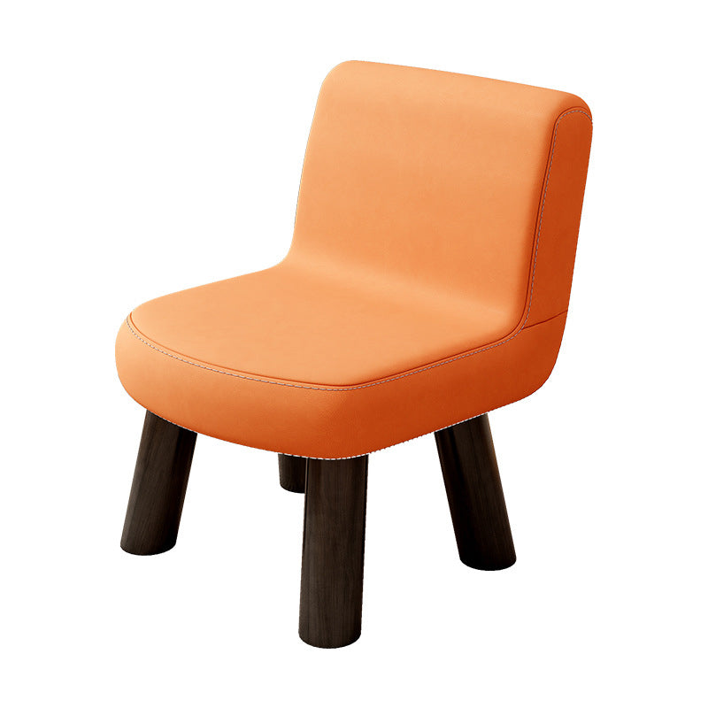 Lumendat Contemporary Scandinavian Square High-Quality Faux Leather Pine Wood Backrest Kids Low Stool For Living Room Lumendat