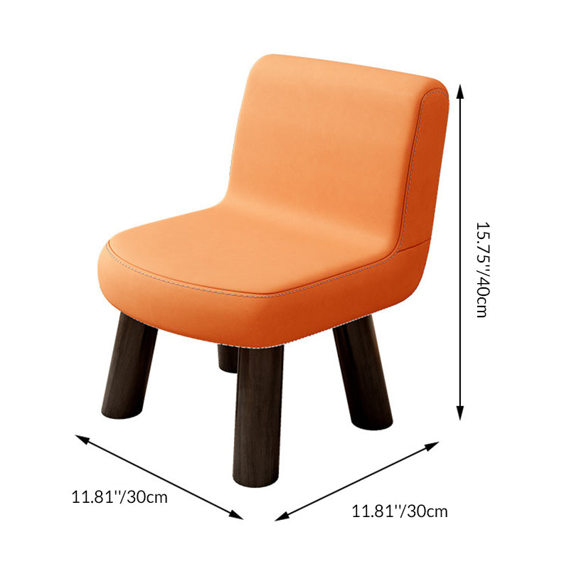 Lumendat Contemporary Scandinavian Square High-Quality Faux Leather Pine Wood Backrest Kids Low Stool For Living Room Lumendat