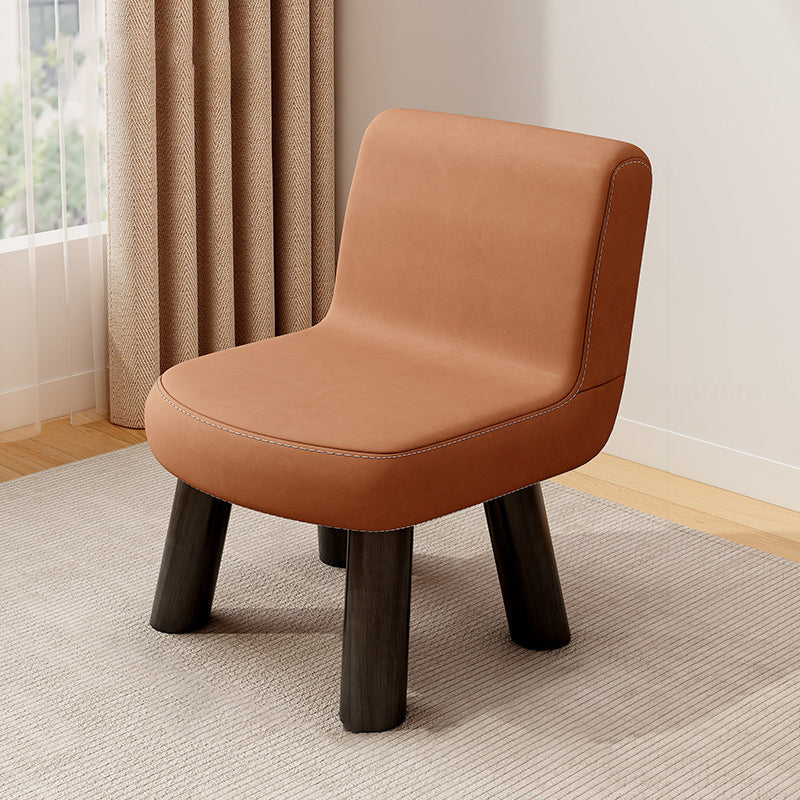 Lumendat Contemporary Scandinavian Square High-Quality Faux Leather Pine Wood Backrest Kids Low Stool For Living Room Lumendat