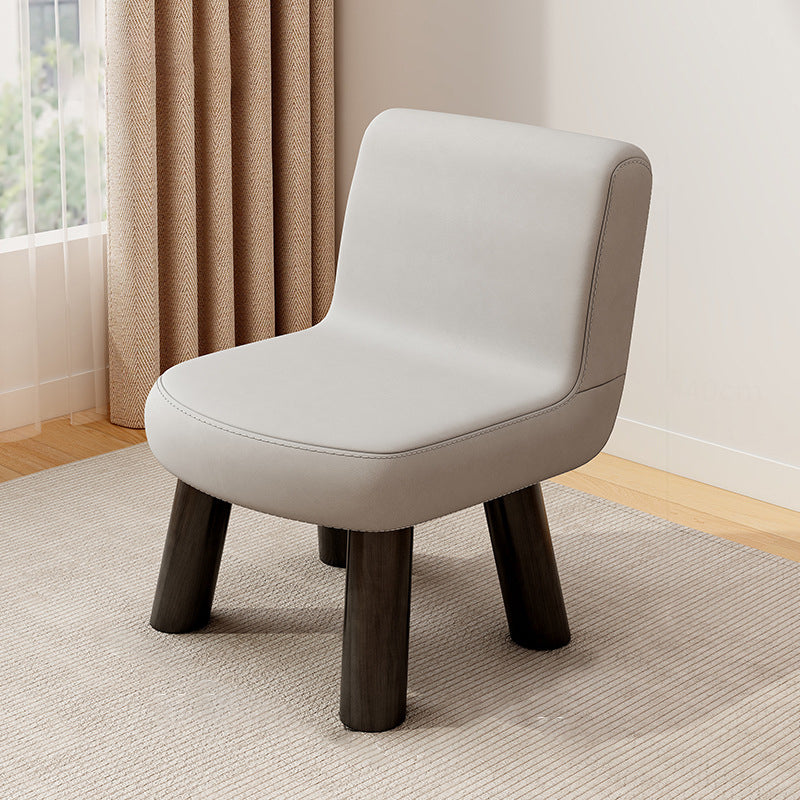 Lumendat Contemporary Scandinavian Square High-Quality Faux Leather Pine Wood Backrest Kids Low Stool For Living Room Lumendat