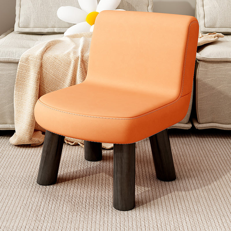 Lumendat Contemporary Scandinavian Square High-Quality Faux Leather Pine Wood Backrest Kids Low Stool For Living Room Lumendat