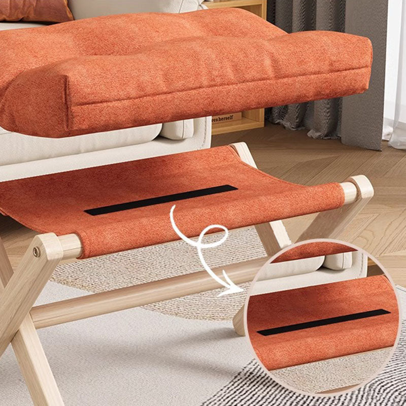 Lumendat Modern Minimalist Rectangular Fabric Pine Solid Wood Foldable Kids Footstool For Living Room Lumendat