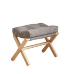 Lumendat Modern Minimalist Rectangular Fabric Pine Solid Wood Foldable Kids Footstool For Living Room Lumendat