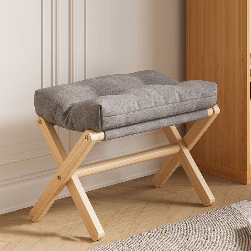 Lumendat Modern Minimalist Rectangular Fabric Pine Solid Wood Foldable Kids Footstool For Living Room Lumendat