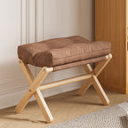 Lumendat Modern Minimalist Rectangular Fabric Pine Solid Wood Foldable Kids Footstool For Living Room Lumendat