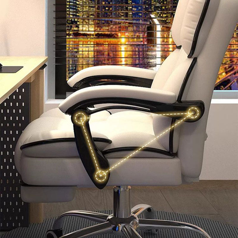 Contemporary Scandinavian Rectangular PU Leather Steel Height-Adjustable Swivel Backrest Armrest Gaming Chair For Bedroom DFM-F