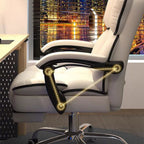 Contemporary Scandinavian Rectangular PU Leather Steel Height-Adjustable Swivel Backrest Armrest Gaming Chair For Bedroom DFM-F