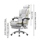 Contemporary Scandinavian Rectangular PU Leather Steel Height-Adjustable Swivel Backrest Armrest Gaming Chair For Bedroom DFM-F