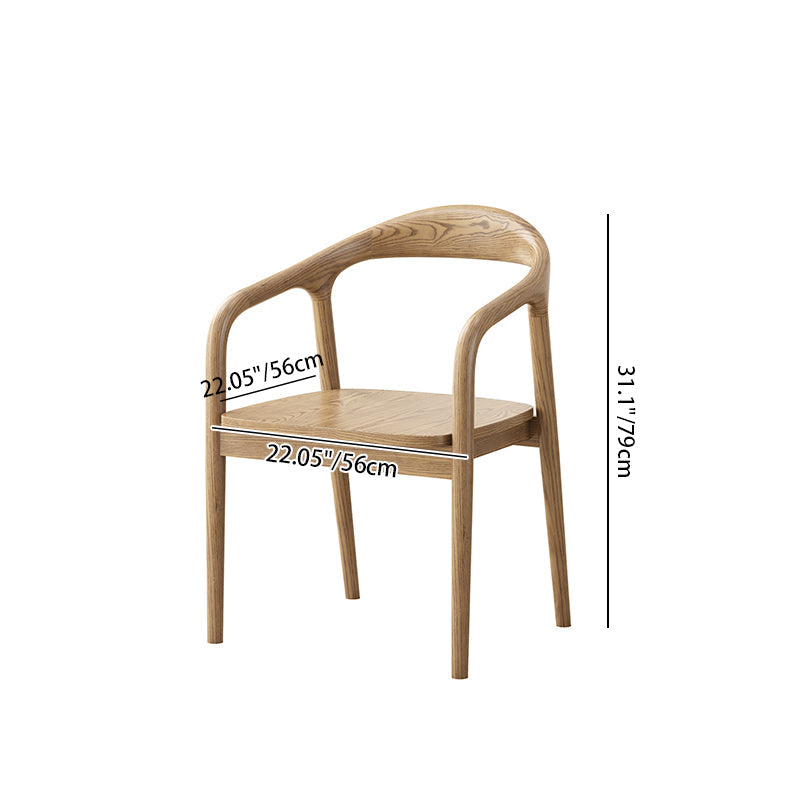 North American White Ash - Contemporary Scandinavian Solid Wood Dining Chair: Minimalist Square Profile - Backrest & Armrest Dining Chair For Dining Room Lumendat