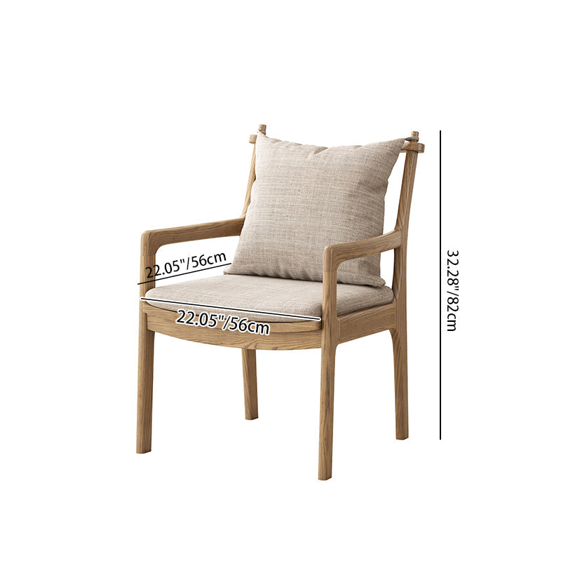 North American White Ash - Contemporary Scandinavian Solid Wood Chair: Sturdy Armrest & Backrest Dining Chair For Dining Room Lumendat