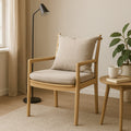 North American White Ash - Contemporary Scandinavian Solid Wood Chair: Sturdy Armrest & Backrest Dining Chair For Dining Room Lumendat