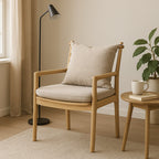 North American White Ash - Contemporary Scandinavian Solid Wood Chair: Sturdy Armrest & Backrest Dining Chair For Dining Room Lumendat