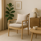North American White Ash - Contemporary Scandinavian Solid Wood Chair: Sturdy Armrest & Backrest Dining Chair For Dining Room Lumendat