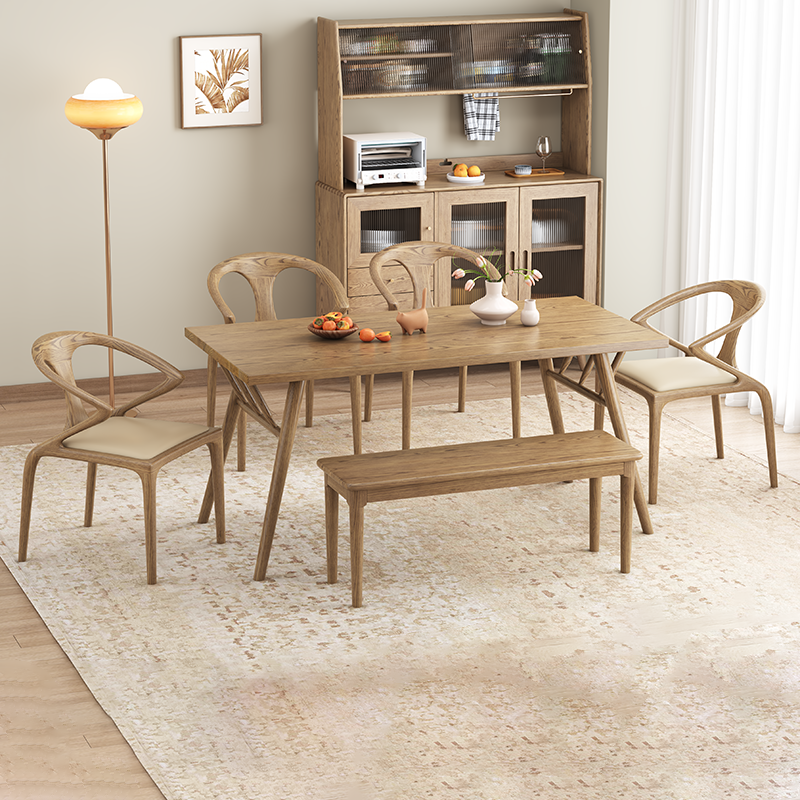 North American White Ash - Contemporary Scandinavian Solid Wood Chair: Microfiber Leather Comfort Seat Cushion - Integrated Armrest And Backrest Dining Chair For Dining Room Lumendat