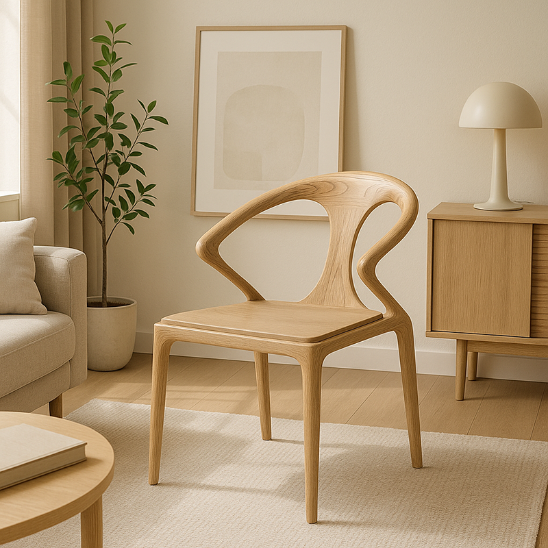 North American White Ash - Contemporary Scandinavian Solid Wood Chair: Microfiber Leather Comfort Seat Cushion - Integrated Armrest And Backrest Dining Chair For Dining Room Lumendat