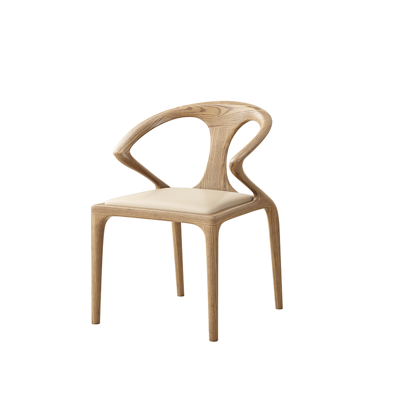North American White Ash - Contemporary Scandinavian Solid Wood Chair: Microfiber Leather Comfort Seat Cushion - Integrated Armrest And Backrest Dining Chair For Dining Room Lumendat