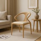North American White Ash - Contemporary Scandinavian Solid Wood Chair: Microfiber Leather Comfort Seat Cushion - Integrated Armrest And Backrest Dining Chair For Dining Room Lumendat