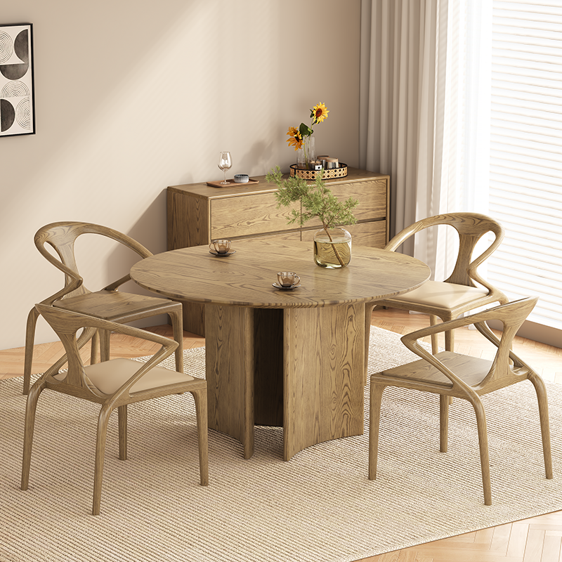 North American White Ash - Contemporary Scandinavian Solid Wood Chair: Microfiber Leather Comfort Seat Cushion - Integrated Armrest And Backrest Dining Chair For Dining Room Lumendat
