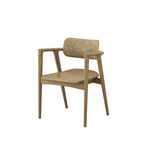 North American White Ash - Contemporary Scandinavian Solid Wood Chair: Delicate Natural Grain - Ergonomic Backrest & Armrest Dining Chair For Dining Room Lumendat