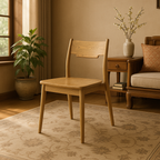 North American White Ash - Contemporary Scandinavian Solid Wood Chair: Ergonomic Slightly Reclined Backrest Dining Chair For Dining Room Lumendat