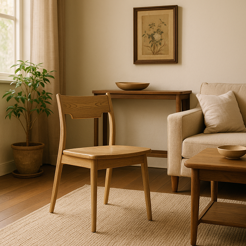 North American White Ash - Contemporary Scandinavian Solid Wood Chair: Ergonomic Slightly Reclined Backrest Dining Chair For Dining Room Lumendat
