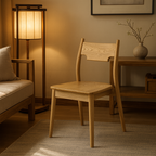 North American White Ash - Contemporary Scandinavian Solid Wood Chair: Ergonomic Slightly Reclined Backrest Dining Chair For Dining Room Lumendat
