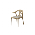 North American White Ash - Contemporary Scandinavian Solid Wood Chair: Contoured One-Piece Backrest & Armrest Dining Chair For Dining Room Lumendat