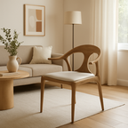 North American White Ash - Contemporary Scandinavian Solid Wood Chair: Contoured One-Piece Backrest & Armrest Dining Chair For Dining Room Lumendat