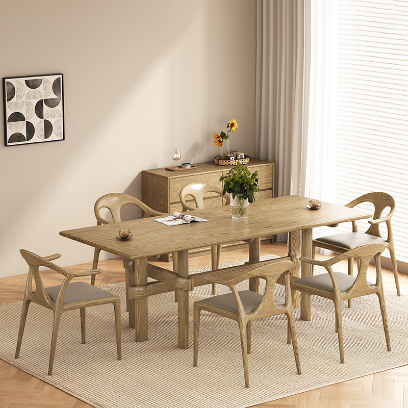 North American White Ash - Contemporary Scandinavian Solid Wood Chair: Contoured One-Piece Backrest & Armrest Dining Chair For Dining Room Lumendat