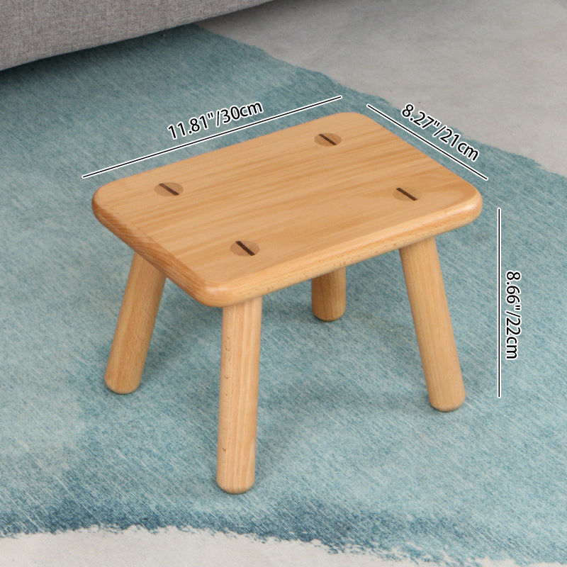 Lumendat Contemporary Creative Rectangular Beech Solid Wood Kids Low Stool For Entryways & Living Room Lumendat