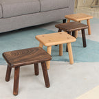 Lumendat Contemporary Creative Rectangular Beech Solid Wood Kids Low Stool For Entryways & Living Room Lumendat