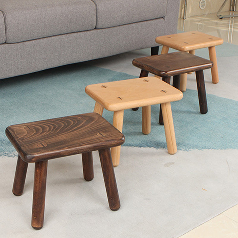Lumendat Contemporary Creative Rectangular Beech Solid Wood Kids Low Stool For Entryways & Living Room Lumendat