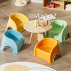 Lumendat Contemporary Creative Round PP Stackable Backrest Armrest Kids Low Stool For Living Room & Bedroom Lumendat