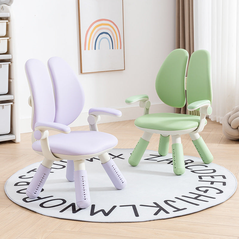 Lumendat Contemporary Creative Square PU Leather PP Height-Adjustable Backrest Armrest Kids Chair For Living Room & Bedroom Lumendat