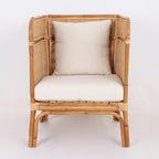 Traditional Chinese Backrest Armrest Sofa: Natural Indonesian Rattan & Handwoven - Waterproof Cushion Zen-Style Chair For Living Room Lumendat