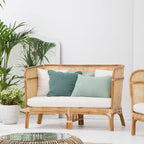 Traditional Chinese Backrest Armrest Sofa: Natural Indonesian Rattan & Handwoven - Waterproof Cushion Zen-Style Chair For Living Room Lumendat