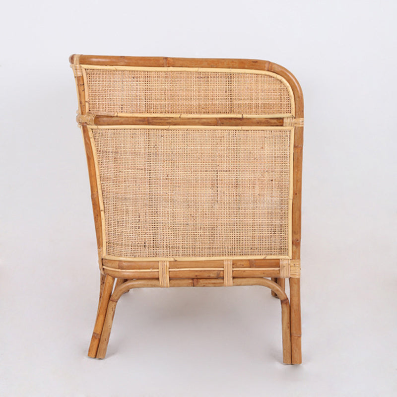 Traditional Chinese Backrest Armrest Sofa: Natural Indonesian Rattan & Handwoven - Waterproof Cushion Zen-Style Chair For Living Room Lumendat