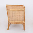 Traditional Chinese Backrest Armrest Sofa: Natural Indonesian Rattan & Handwoven - Waterproof Cushion Zen-Style Chair For Living Room Lumendat
