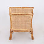 Traditional Chinese Backrest Armrest Sofa: Natural Indonesian Rattan & Handwoven - Waterproof Cushion Zen-Style Chair For Living Room Lumendat