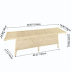 Contemporary Scandinavian Rectangular Bench: Natural Indonesian Rattan & Handwoven - Spacious Seat Shoe Bench For Living Room Lumendat