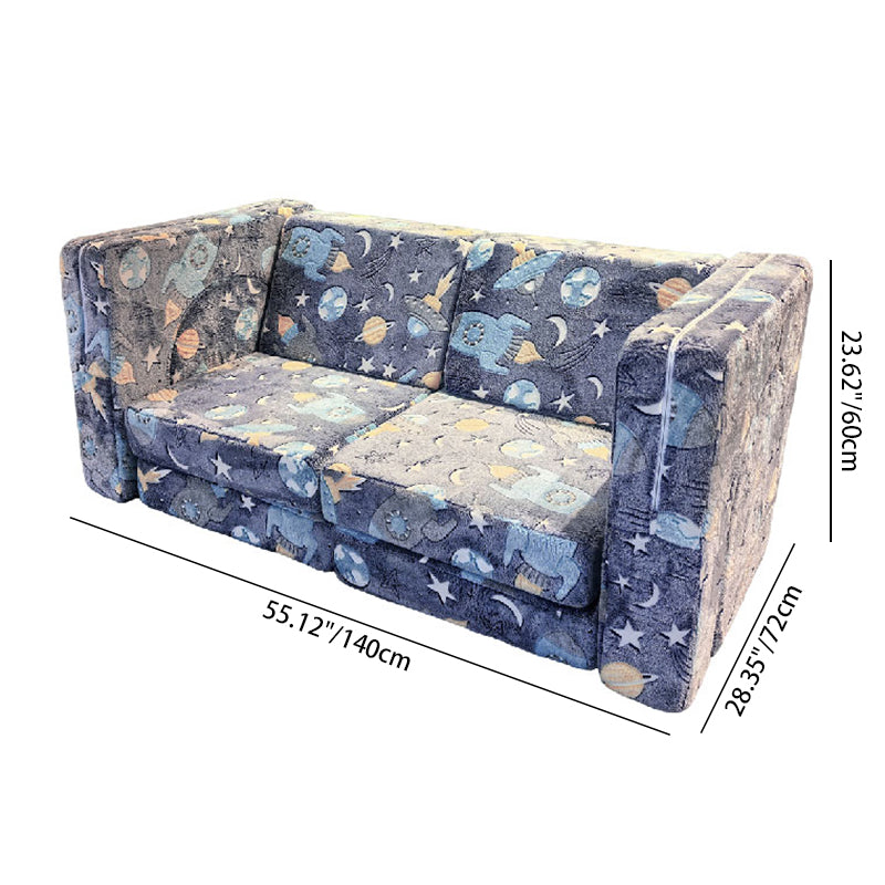 Lumendat Contemporary Creative Rectangular Kids Sofa: Two-Seater Compressible - Comfortable Upholstered Backrest Armrest Sofa For Living Room Lumendat