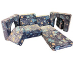Lumendat Contemporary Creative Rectangular Kids Sofa: Two-Seater Compressible - Comfortable Upholstered Backrest Armrest Sofa For Living Room Lumendat