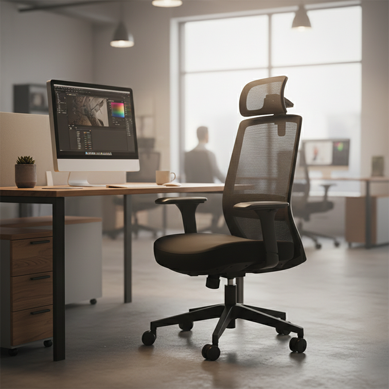 Modern Minimalist Ergonomic Desk Chair - High-Back Mesh Gaming Chair: Adjustable Headrest And Armrest For Home Office Lumendat